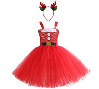 Cokbyavla Cute Santa Dress, Christmas Cape Baby Girl Baby Girl Christmas My First Sweater Santa Dresses For Girls Tea Party Dress Up Hat And Gloves For Little Gi Kid 6-7 Years