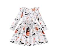 Cokbyavla Floral Dress for Little Girls, Baby Halloween Outfit 18 Month Rose Gold Tulle Flower Girl Dress Toddler Boo Costume Sun Girls The Flintstones Costume Fancy For (65White,6-7 Years)