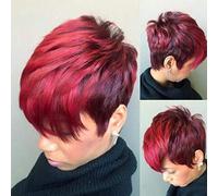 Cokbyavla Forever Looking Full Wig Sexy Natural Wave Wigs Short Synthetic Bob Women Brazilian wig as I Am Hair Color (red, One Size)