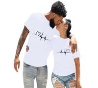Cokbyavla Funny Couples Tshirt,Matching Valentine's Day Pajamas Couples His and Her Shirts Couples Chrismas Valentine Day Hoodie Mens Valentine's Day Sweatshirt Family Va(Men,5White,L)