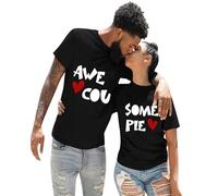 Cokbyavla Funny Couples Tshirt,Mr and Mrs Matching Valentine's Day Pajamas His and Her Valentines Day Shirts Couples Shirts for Adults Customize Hoodie Valentine's Day T-(Men,1Black,XL)