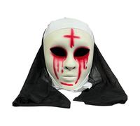 Cokbyavla Furry Creepy Masks, Head Mask Full Face Pink Female Latex Mask With Hair Halloween Realistic Horse Head Adult Smoking Grandma Scary Pig