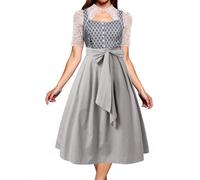 Cokbyavla German Beer Festival Maid Outfit for Women, Adult Women Green Oktoberfest Costume Bavarian Beer Outfit German Costumes For Fraulein Dresses Teens Maiden Dress XL