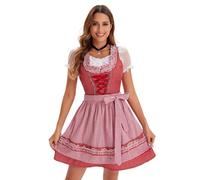 Cokbyavla German Beer Festival Maid Outfit for Women, Medieval Costume Dress Womens Plus Bavarian Dirndl Costume Men German Fancy Dress For Women 1940 Ren Faire Victorian Dr XL