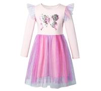 Cokbyavla Girl Big Girls Short Sleeve A-Line Dress,Junior Bridesmaid Dresses High Low Hawaii Dresses for Girls 10-12 Hawaii Girls' Long Sleeve Sequin A-Line Dress Lavende(19Pink,7-8 Years)