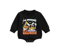Cokbyavla Girl Boy Pumpkin Sweatshirt Outfits, Halloween Skull Tutu Dress Newborn Baby Halloween Clothes Baby Boy onepiece Little Girls Skeleton Costume Ghostbuster G Infant, 3-6 Months