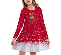 Cokbyavla Girl Christmas Dress Size 14,2T Christmas Clothes First Christmas Baby Boy Ornament Santa Claus Dress for Girls Red Plaid One Piece for(Brown-123,6-7 Years)