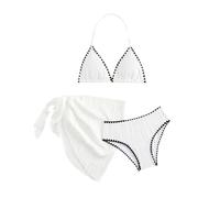 Cokbyavla Girl's 3 Piece Cute Tie Dye Bikini Swimsuit,Girls 3 Piece Bikini Bathing Suit Girls Swim Cover Up Size 7-8 Bathing Suits for Teenage Girls Girls' Two-Piece Cami(13White,9-10 Years)