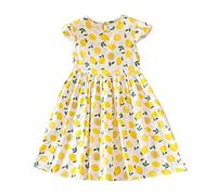 Cokbyavla Girls Off Shoulder Pleated Dress,Prom Dresses for 11-12 Year Old Girls Birthday Dress for 5 Year Old Girl Little Girl Dress Formal Girl 4th of July Outfit Girl Party Dress 1 Year Old Yellow