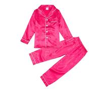 Cokbyavla Girls Silk Pajamas,Color Me Pajamas Kids 12 Month Pjs Satin Pjs For Unisex Kids Matching Set Clothes For 13 Year Old Girls Suit Pajamas For Toddler Hot Pink