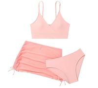 Cokbyavla Girls' Swimwear,Kids Bikinis 3 Piece Boyshort Underwear for Girls Swim Tween Swimsuits 12-14 Orange Bathing Suits for Girls Childrens Bikini for Girls Girls Plu(59Light Pink,9-10 Years)