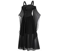 Cokbyavla Gothic Ball Gown Renaissance,Women Medieval Dress Renaissance Queen Costume Women Peasant Dress for Women Long Fantasy Gown Retro Clothes for Women 1960s Womens Fairy D(Black,4XL)