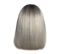 Cokbyavla Gradient Curly Wigs Party Gray Synthetic Hair Mixed Sexy Colors Short Wig wig Hair Ponytail Hair Piece (Multicolor, One Size)