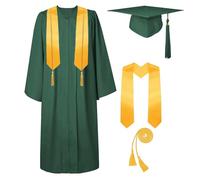 Cokbyavla Graduation Cap and Stole,Graduation Cap 2024 Graduation Gifts for Him High School Graduation Stole Class of 2024 Personalized Master Robe 2024 Graduation Stole Kids University Gradua Green