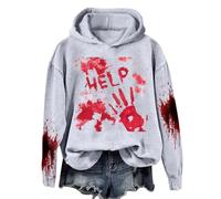Cokbyavla Graphic Novelty Very Funny T Shirt for Women,Halloween Crop Tops for Women Im Fine Bloody Shirt Problem Solved Oversized Sweatshirt for Women Horror Hoodie Kids Halloween Shirt for W Purple