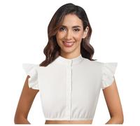 Cokbyavla Great British Beer Festival Outfit, Oktoberfest Dirndl Blouse Black And White Bavarian Traditional Costumes For Women Women Lace Lingerie German Dirndl Costume Milkmaid Top Peasant XL