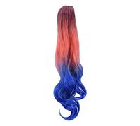 Cokbyavla Hair Mannequin Tripod Woman Wavy Ponytail Long Hair Curly Synthetic Tri-Color Wig Extension wig Electric Straightening Comb for (D, One Size)
