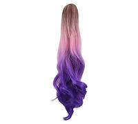 Cokbyavla Hair Mannequin Tripod Woman Wavy Ponytail Long Hair Curly Synthetic Tri-Color Wig Extension wig Electric Straightening Comb for (G, One Size)