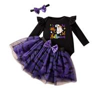 Cokbyavla Halloween Baby Jumpsuit Fall Clothes, Baby Girl Halloween Romper Set My First Thanksgiving Girl Outfit Bat Dress For Kids Big Girls Sund Infant 3-6 Months
