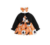 Cokbyavla Halloween Baby Jumpsuit Fall Clothes, Baby Girls Halloween Bodysuit Skirt Set Cute Girl Dresses 12 Months Ghost Costume Girls Toddler 2T Little Gi Toddler 18-24 Months