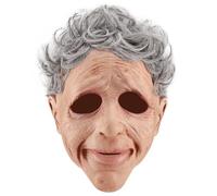 Cokbyavla Halloween Old Man Mask Creepy Latex Human Wrinkle Headgear, Head Mask Cover Face For Men Halloween Realistic Form Fitting Masks Adult Old Grandpa