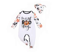 Cokbyavla Halloween Pumpkin Costumes, Halloween Baby Bat Romper baby outfit i'm a little pumpkin newborn Girl Summer Bat Onepiece Girl Winter Outfits 0-3 Mo Infant, 9-12 Months