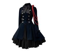 Cokbyavla Halloween Renaissance Costumes,Medieval Dress Renaissance Costume Renaissance Costumes Witchy Clothes for Women Masquerade Dresses for Women Plus Size Vintage Dress with Sleev(Black,5XL)