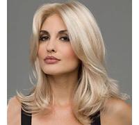 Cokbyavla Highlight Cap Tailored Short Wavy Human Hair Rose Net Wig Glueless Front Wigs Gold Women Hair Chalk for Girls (Gold, One Size)