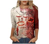 Cokbyavla Horror Blood Shirt for Women,Halloween Horror Blood Splatter Redrum Halloween Shirt Halloween Tees For Men Tee Shirts For Men Big And Tall Pullover Sweatshirt Adult Halloween Unisex
