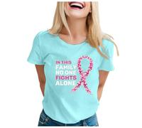 Cokbyavla in This Family No One Fight Alone T-Shirt,Stand Up to Cancer T-Shirts Women It's A Beautiful Day to Fight Cancer Shirt Pink Cancer Shirt Men Pink Ribbon Golf Shirt Cancer Hope Shirts