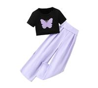 Cokbyavla Infant Baby Toddler Girls Clothes Crop Top and Elastic Waist Shorts Set,Outfit Girls 7-8 Teen Girl Summer Clothes Girls Athletic Wear Cute Girl Outfits Preppy Shorts For Girls 10-12
