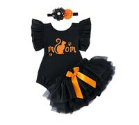 Cokbyavla Infant Girl Pumpkin Suspender Bodysuit, Girls Halloween Pink Dress Goth Baby Girl Clothes Kids Halloween Pumpkin Dress Big Girls Casual Little Gi Infant 9-12 Months