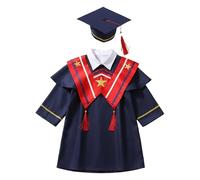 Cokbyavla Kid 4 Pack Kids 2026 Happy Graduate Set, Graduation Kindergarten 2026 Cap and Gown Graduation Judge Robe Hat Child Costume for Kids Cap and Gown Blue(Blue, 10-11 Years)