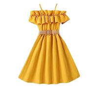 Cokbyavla Kid Girls Dresses Princess,Sundresses for Teens Junior Long Sleeve Dresses Bright Pink Floral Little Girl Dress Tween Dress Formal Mini Dress Casual Dress for Girls