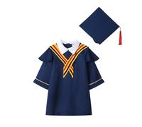 Cokbyavla Kid Kindergarten Graduation Cap and Gown, Nursery Graduation Personalized Gown and Cap Baby Baptism Robe Day Kids 5th Grade White Preschool(Yellow, 7-8 Years)