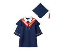 Cokbyavla Kid Kindergarten Graduation Gown Cap Tassel Set, Pre K Graduation Cap and Gowns Judge Robe Hats for Kids for 2026 Party Red(Blue, 10-12 Years)