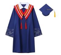 Cokbyavla Kid Unisex Child Graduation Gown Cap Tassel Set, Kindergarten Cap Personalized Gown and Unisex Kids 2026 Matte Graduation Masters Grad for Kid Black Gold Uniform(Red, 5-6 Years)