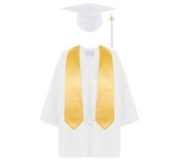 Cokbyavla Kid Unisex Kids Kindergarten Graduation Gown Cap Tassel Set, Preschool Graduation Cap Decorations And Gown kid Costume Bachelor's Masters 2026 Blue And 2026 Male(White, 6-7 Years)