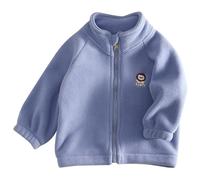 Cokbyavla Kids Fleece Sweatshirt Jacket,Raincoat For Boys Girls Winter Long Jackets Girls Zip Up Sweatshirt No Hood Boys Cardigan Warm Baby Pajamas 6-9 Months Teens Girls(Blue,12-18 Months)