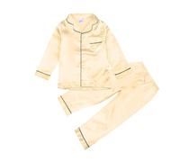 Cokbyavla Kids Silk Pjs,Pajamas For Girls Girls Pjs Size 10-12 Satin Sleepwear For Big Girls Matching Pajamas Baby And Mom Satin Clothes Girl Night Suit For Little Baby Girls Boys Gold