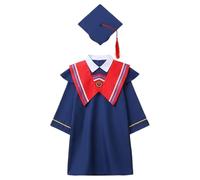 Cokbyavla Kindergarten Graduation Gown Cap Tassel Set, Prek Graduation Cap and Gown 2026 Maroon and 2026 Kids Robe Paper Hat Grad Black Satin(Kid, 4-5 Years)