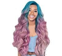 Cokbyavla Lace Front 360 Wigs Curly Women Pink Wig Hair Wavy Full Straight Purple Synthetic Cosplay Long wig Bun Hair Net (Purple, One Size)