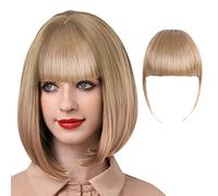 Cokbyavla Lace Front Wig Long Wig Female Air Bangs Double Sideburns Hairpiece With Hairpin Fiber Bangs Bangs Fringe With Temples Hairpieces For Women Clip On Air Bangs Flat Bangs Hair Extension (L, On