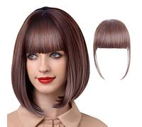 Cokbyavla Lace Front Wig Long Wig Female Air Bangs Double Sideburns Hairpiece With Hairpin Fiber Bangs Bangs Fringe With Temples Hairpieces For Women Clip On Air Bangs Flat Bangs Hair Extension (F, On