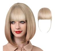 Cokbyavla Lace Front Wig Long Wig Female Air Bangs Double Sideburns Hairpiece With Hairpin Fiber Bangs Bangs Fringe With Temples Hairpieces For Women Clip On Air Bangs Flat Bangs Hair Extension (J, On
