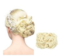 Cokbyavla Lace Front Wig with Extensions Clip Messy In As Mega Hair Curly Large Chignon Thick Real Updo Bun wig Rubber Hair Curlers (K, One Size)