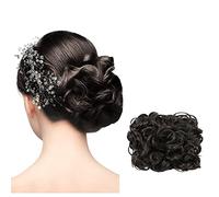 Cokbyavla Lace Front Wig with Extensions Clip Messy In As Mega Hair Curly Large Chignon Thick Real Updo Bun wig Rubber Hair Curlers (B, One Size)
