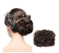 Cokbyavla Lace Front Wig with Extensions Clip Messy In As Mega Hair Curly Large Chignon Thick Real Updo Bun wig Rubber Hair Curlers (C, One Size)