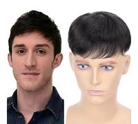 Cokbyavla Lace Front Wigs Short Men's Hair Patch Real Human Hair Patch On The Top Of The Head Short Hair Patch On The Inch Head Patch On The Hair Patch Nature Nation Hair Removal Spray Foam (Black, On