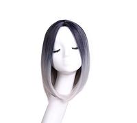 Cokbyavla Lace Front Wigs Straight Hair Full Colored Wig Fashion Hair Gradient Straight Human 2 Natural Bob Short Women wig Organic Conditioner for Hair (灰色,Gray, One Size)